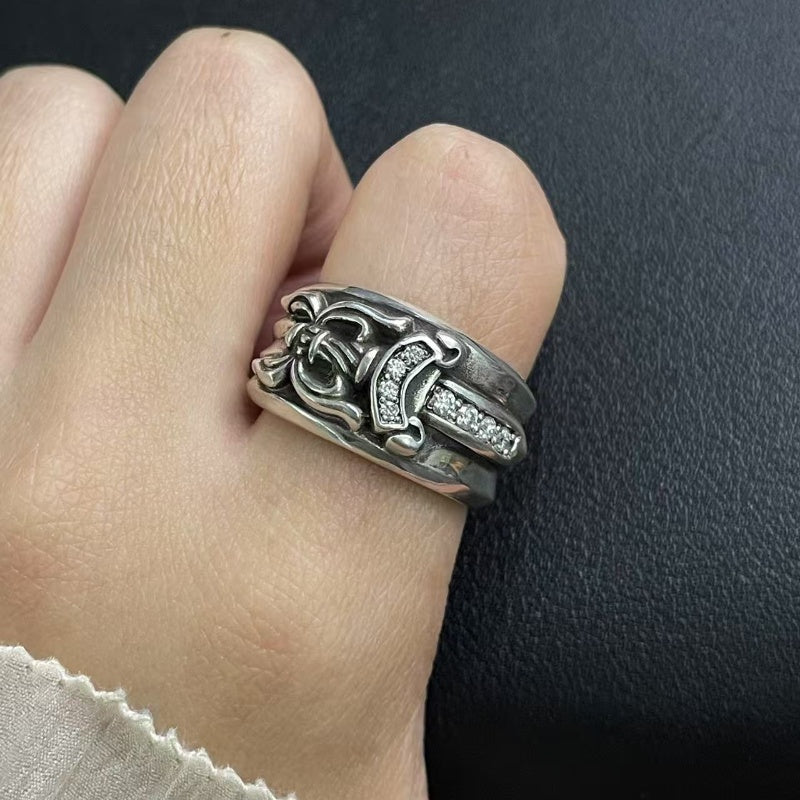 DAGGER RING WITH DIAMONDS