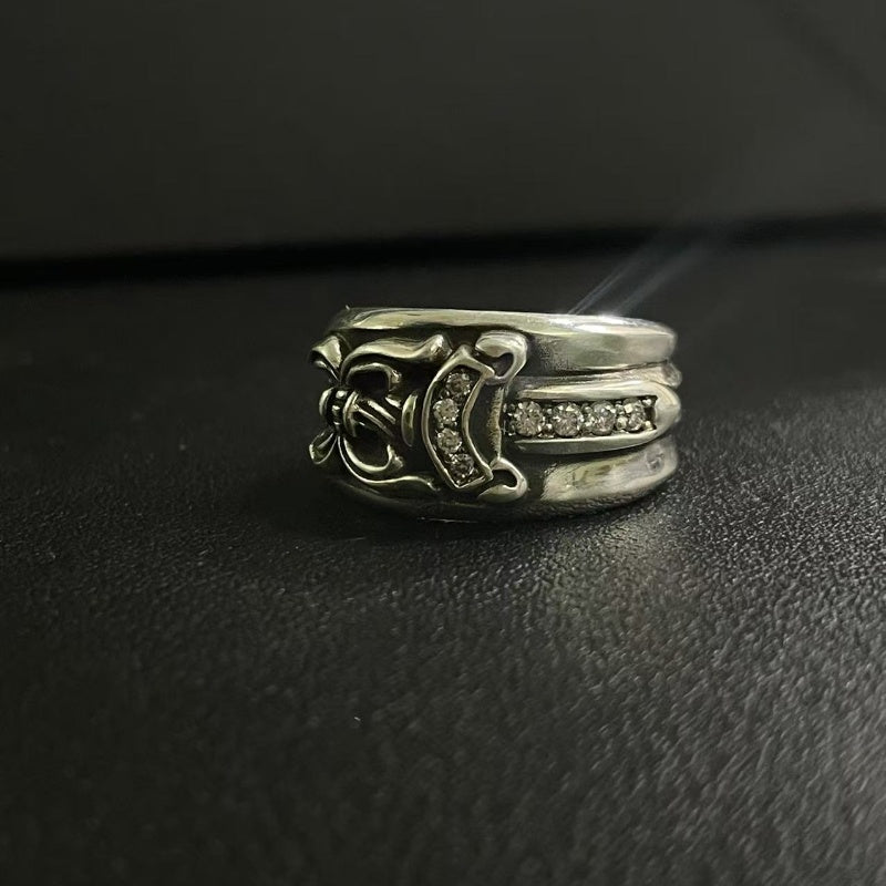 DAGGER RING WITH DIAMONDS