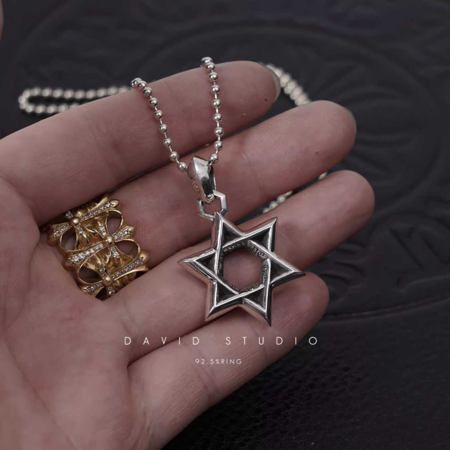 SMALL STAR OF DAVID PENDANT – BALL CHAIN