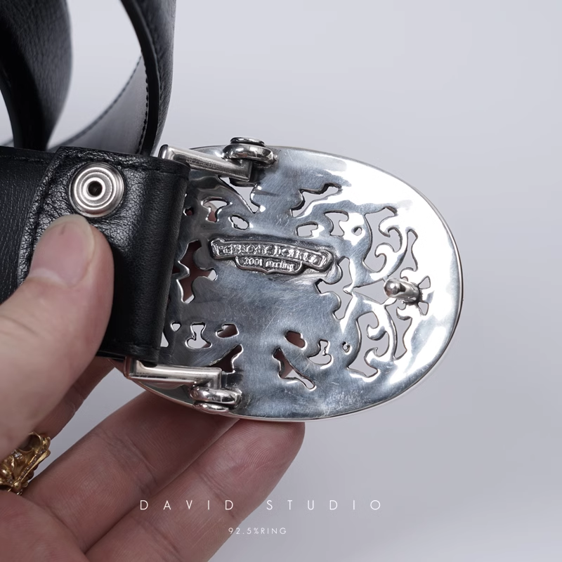 OVAL STAR BUCKLE COWHIDE LEATHER BELT