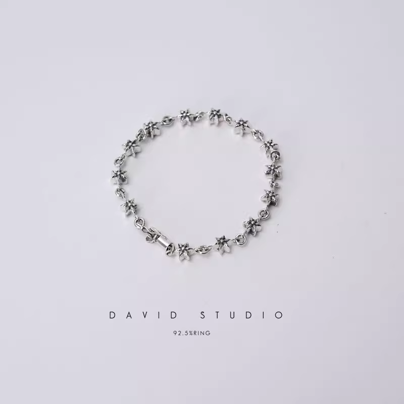 Chrome Hearts TINY 6 Sided Star Bracelet – David Studio – David_Studio Chrome Hearts TINY 6 Sided Star Bracelet – David Studio – David_Studio