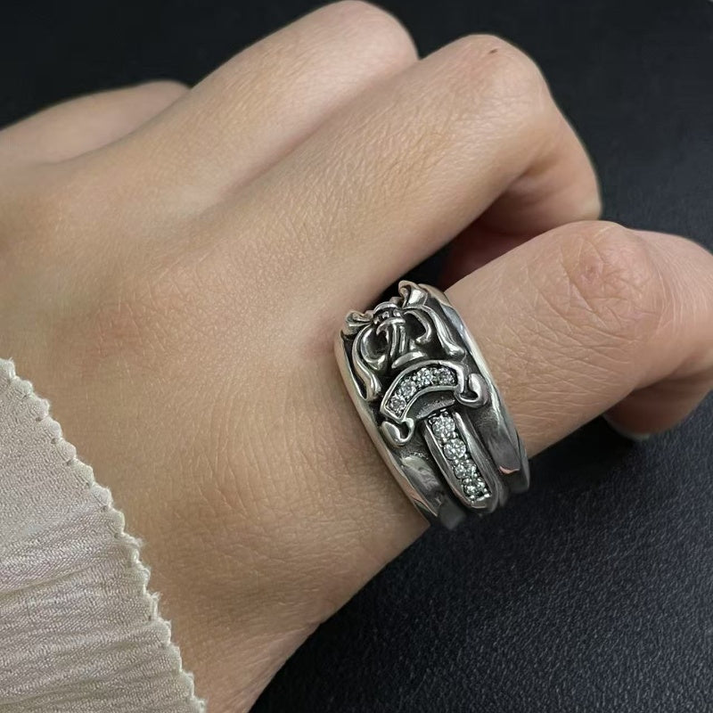 DAGGER RING WITH DIAMONDS