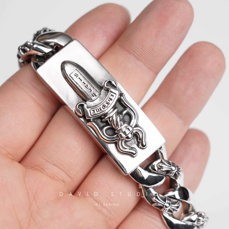 DAGGER ID FANCY LINK CLIP BRACELET
