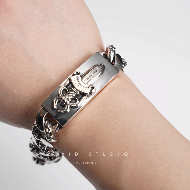 DAGGER ID FANCY LINK CLIP BRACELET