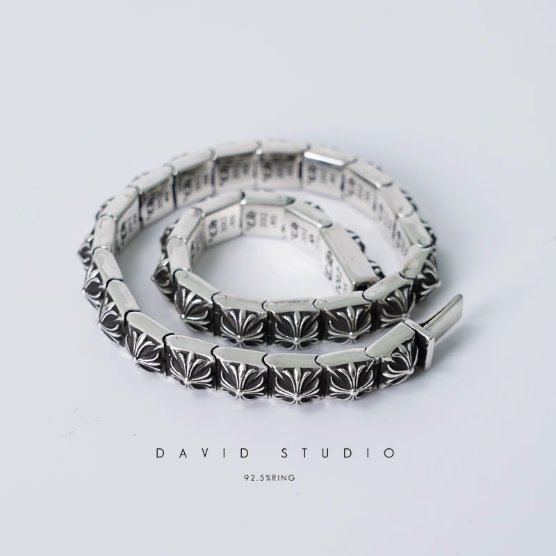 CH Plus Pyramid Link Bracelet – David Studio – David_Studio CH Plus Pyramid Link Bracelet – David Studio – David_Studio