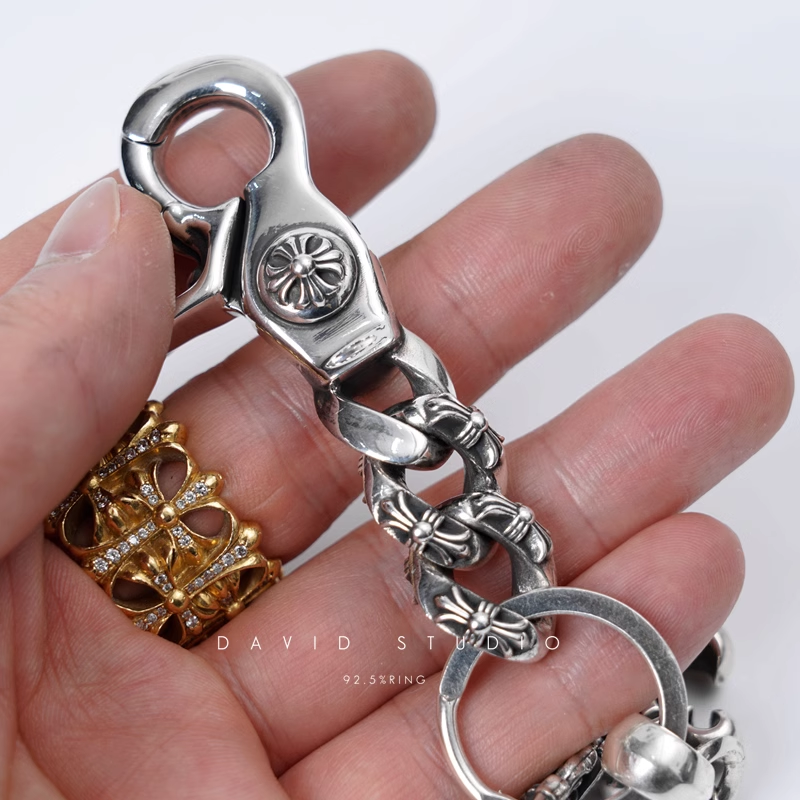FANCY LINK KEY CHAIN WITH BS FLEUR AND DAGGER KEY RING