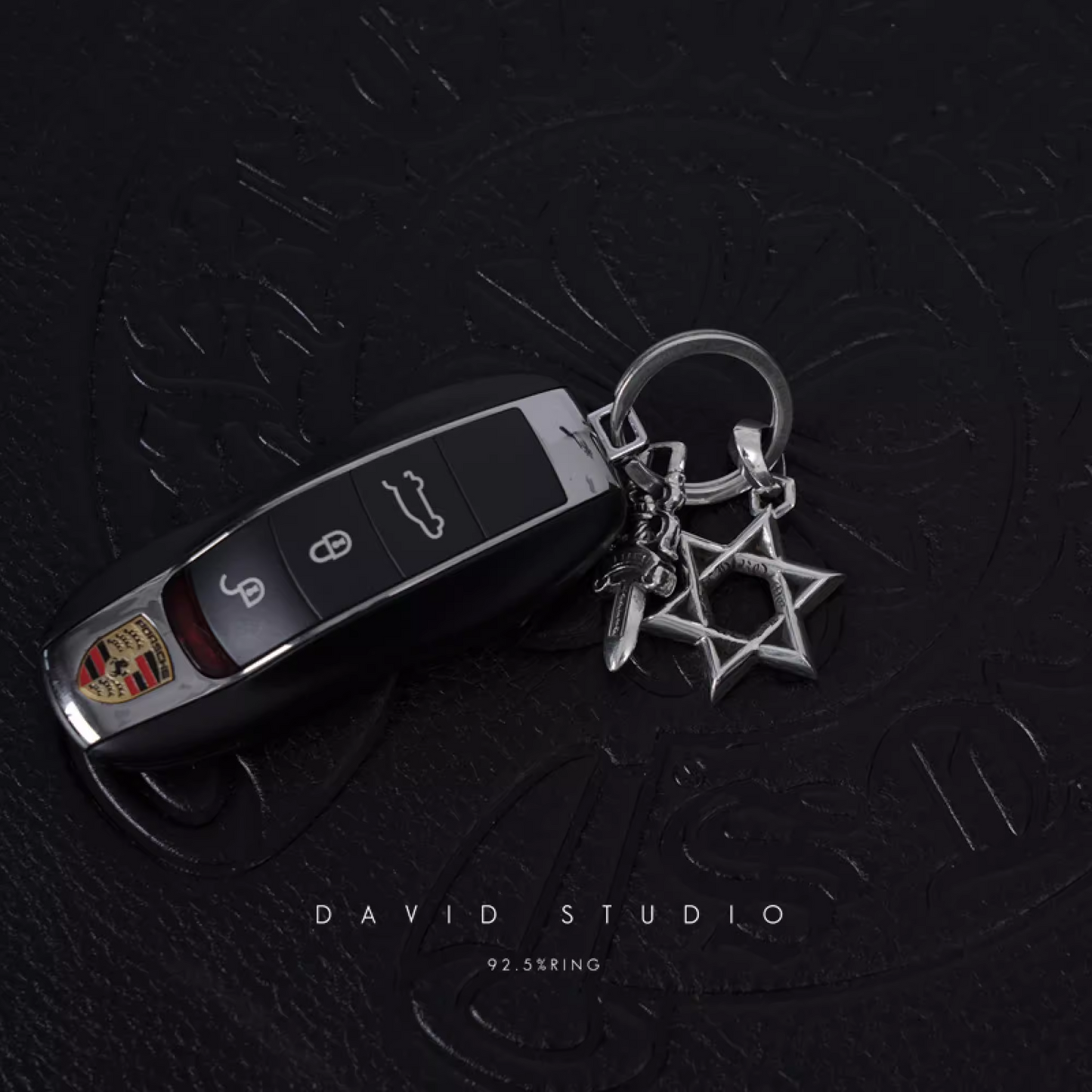 STAR OF DAVID AND DAGGER KEY RING