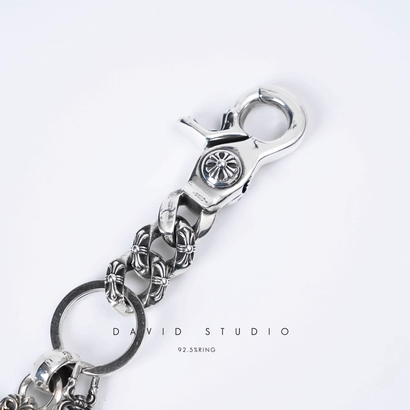 FANCY LINK KEY CHAIN WITH XS FILIGREE CROSS AND DAGGER KEY RING