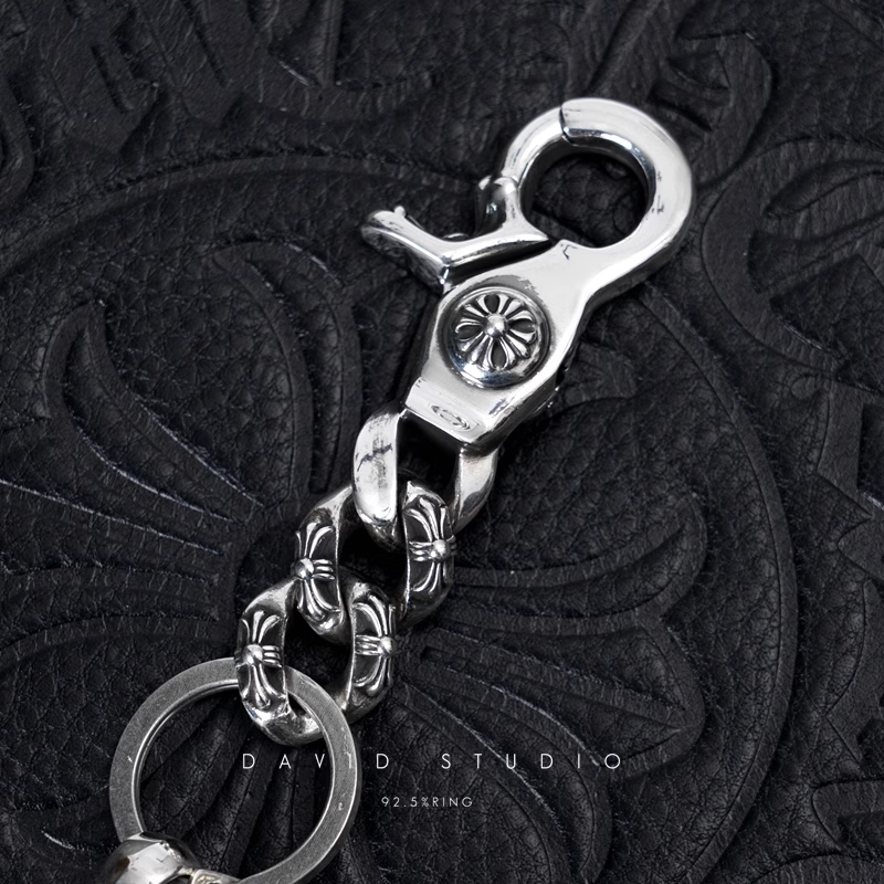 FANCY LINK KEY CHAIN WITH XS FILIGREE CROSS AND DAGGER KEY RING