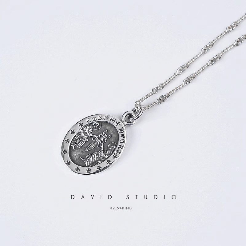 OVAL ANGEL MEDALLION CHARM – TWIST CHAIN