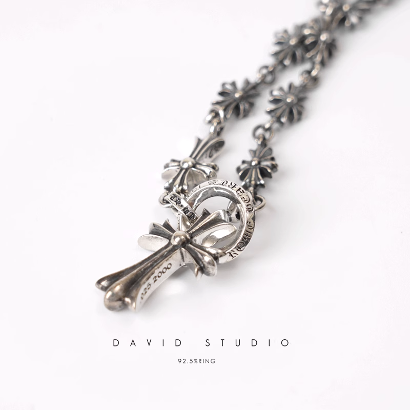CH CROSS AND BABYFAT CHARM WITH TINY E CH PLUS CHALK CHAIN