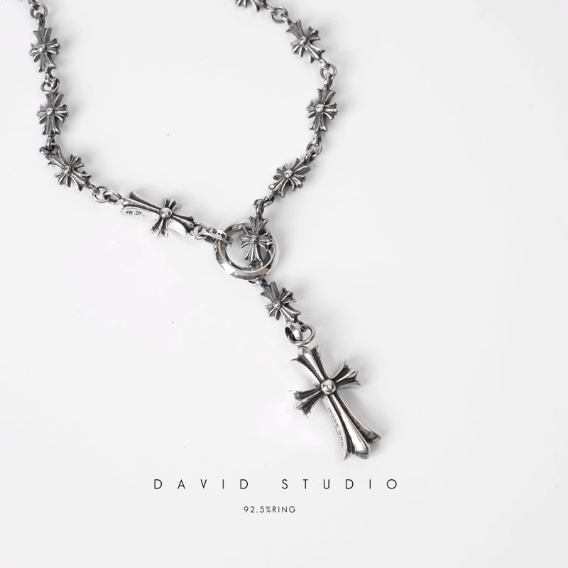 CH CROSS AND BABYFAT CHARM WITH TINY E CH PLUS CHALK CHAIN