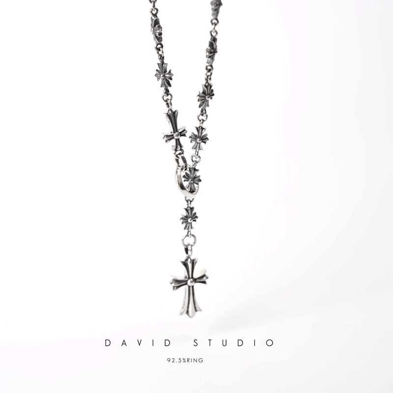 CH CROSS AND BABYFAT CHARM WITH TINY E CH PLUS CHALK CHAIN
