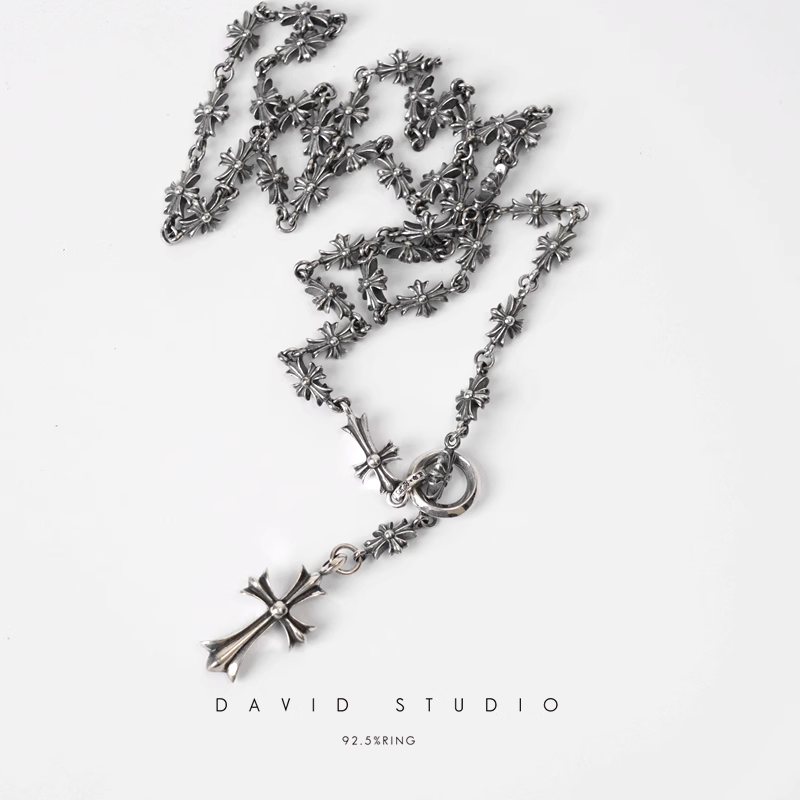 CH CROSS AND BABYFAT CHARM WITH TINY E CH PLUS CHALK CHAIN