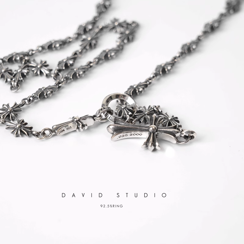 CH CROSS AND BABYFAT CHARM WITH TINY E CH PLUS CHALK CHAIN
