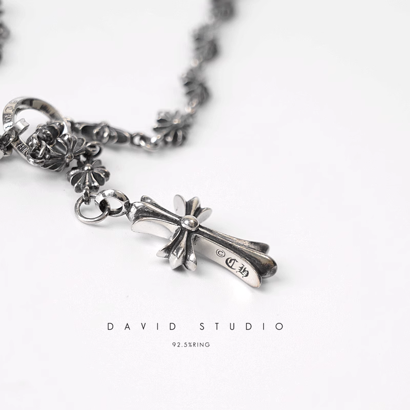 CH CROSS AND BABYFAT CHARM WITH TINY E CH PLUS CHALK CHAIN