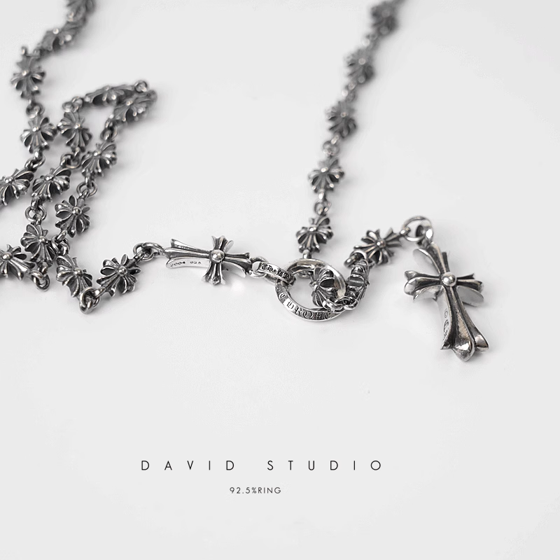 CH CROSS AND BABYFAT CHARM WITH TINY E CH PLUS CHALK CHAIN