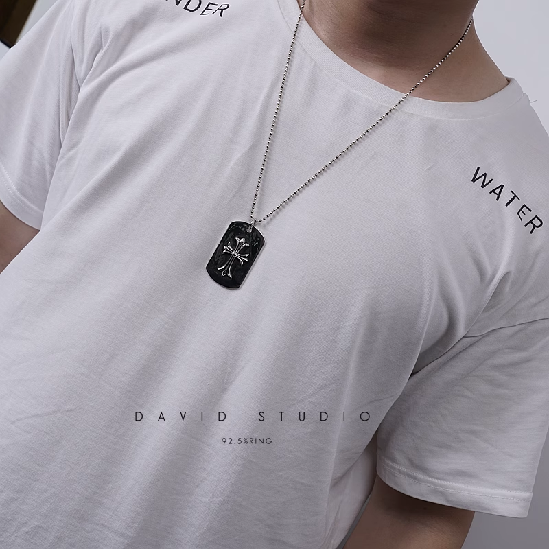 TINY CH CROSS CUTOUT DOG TAG – BALL CHAIN
