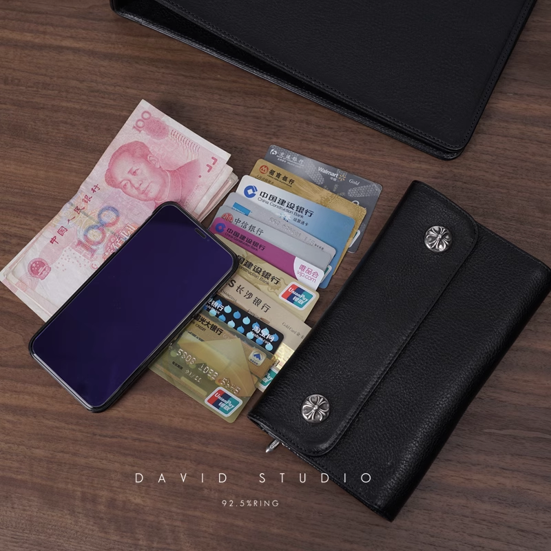 2 DAGGER ZIP 2 SNAP CROSS BUTTON LONG WALLET