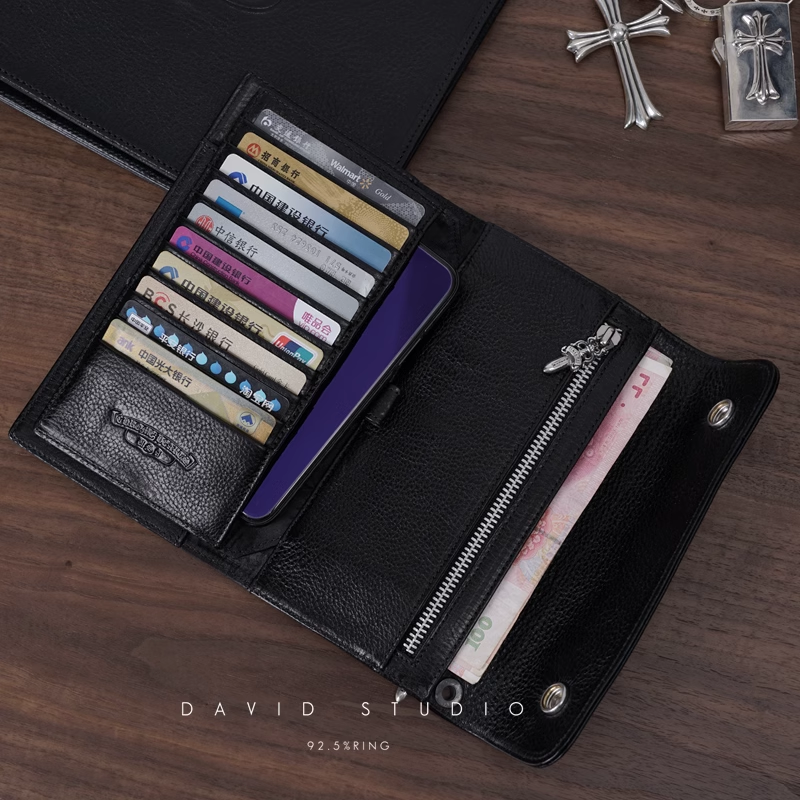 2 DAGGER ZIP 2 SNAP CROSS BUTTON LONG WALLET