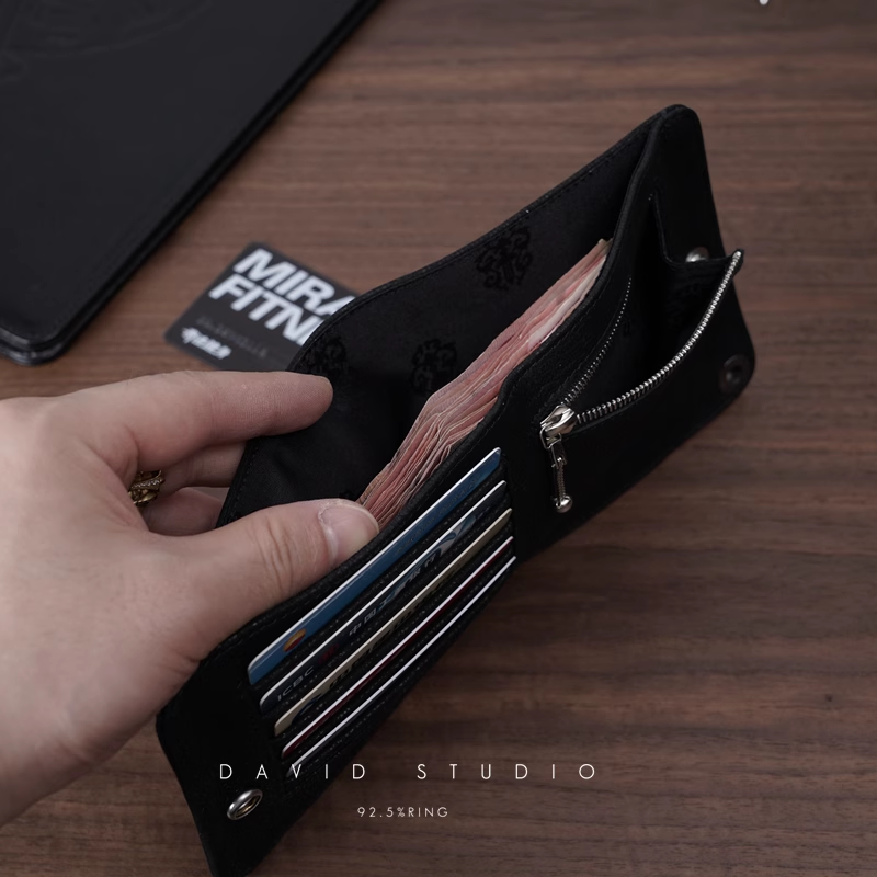 SNAP CROSS BUTTON SHEEPSKIN WALLET