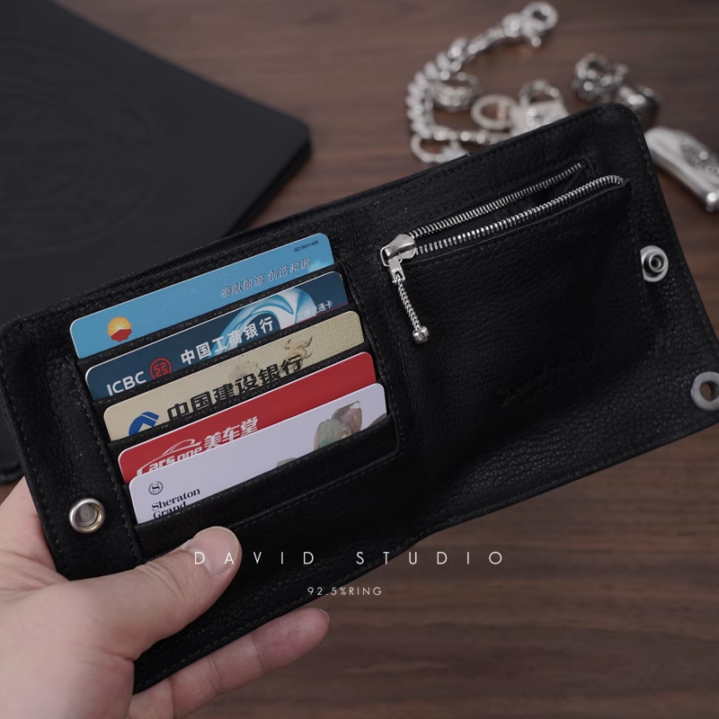 SNAP CROSS BUTTON SHEEPSKIN WALLET