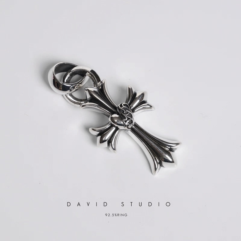 SMALL CROSS HEART PENDANT WITH BAIL