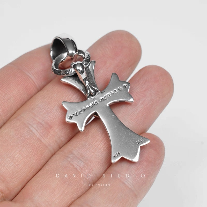 SMALL CROSS HEART PENDANT WITH BAIL