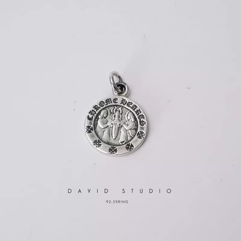 ROUND ANGEL MEDALLION CHARM