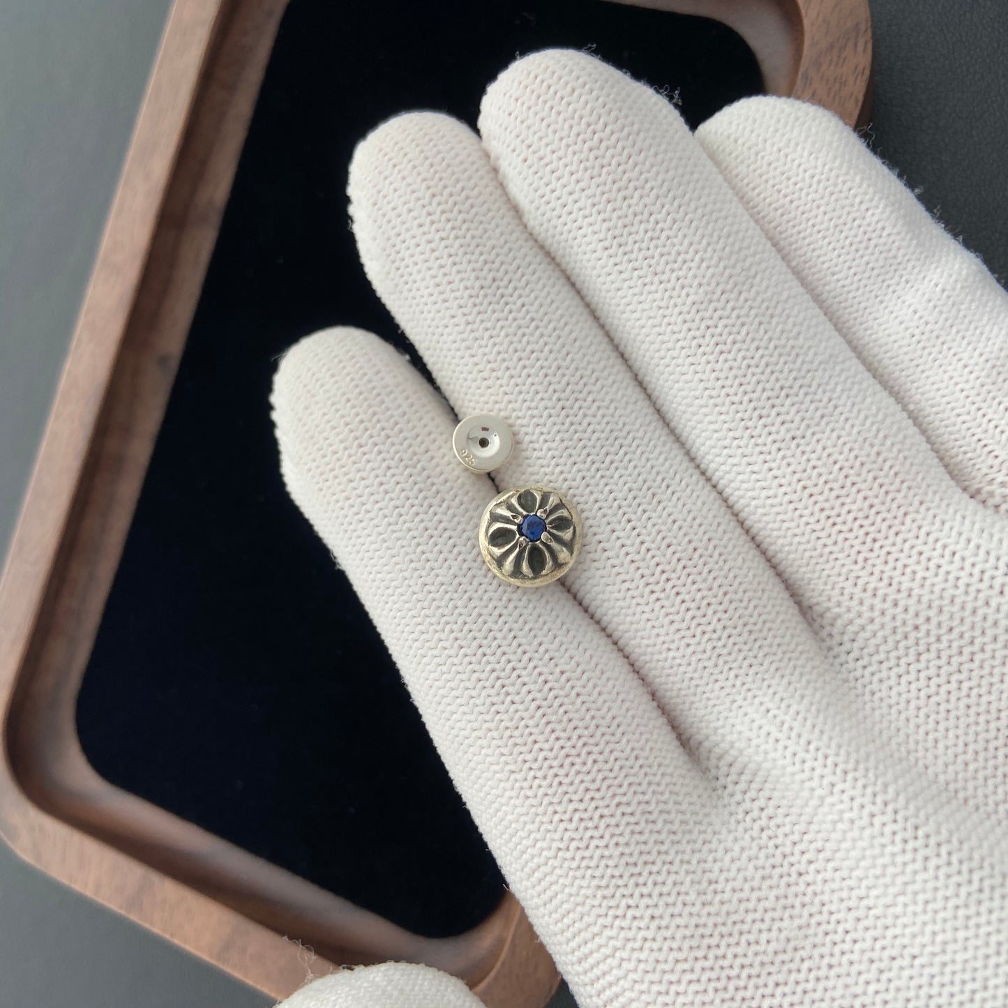 CROSS BALL STUD WITH DIAMOND