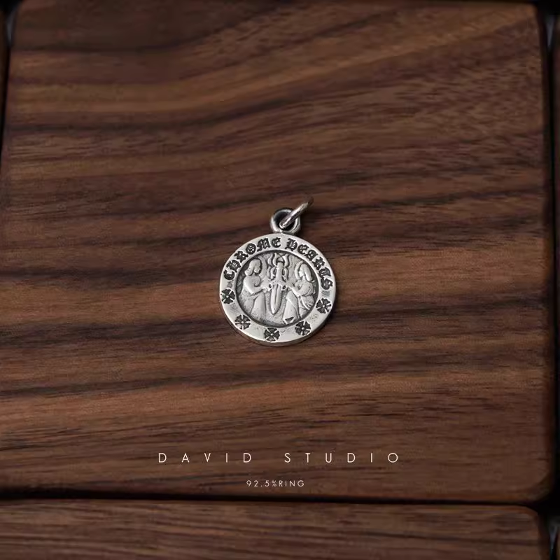ROUND ANGEL MEDALLION CHARM