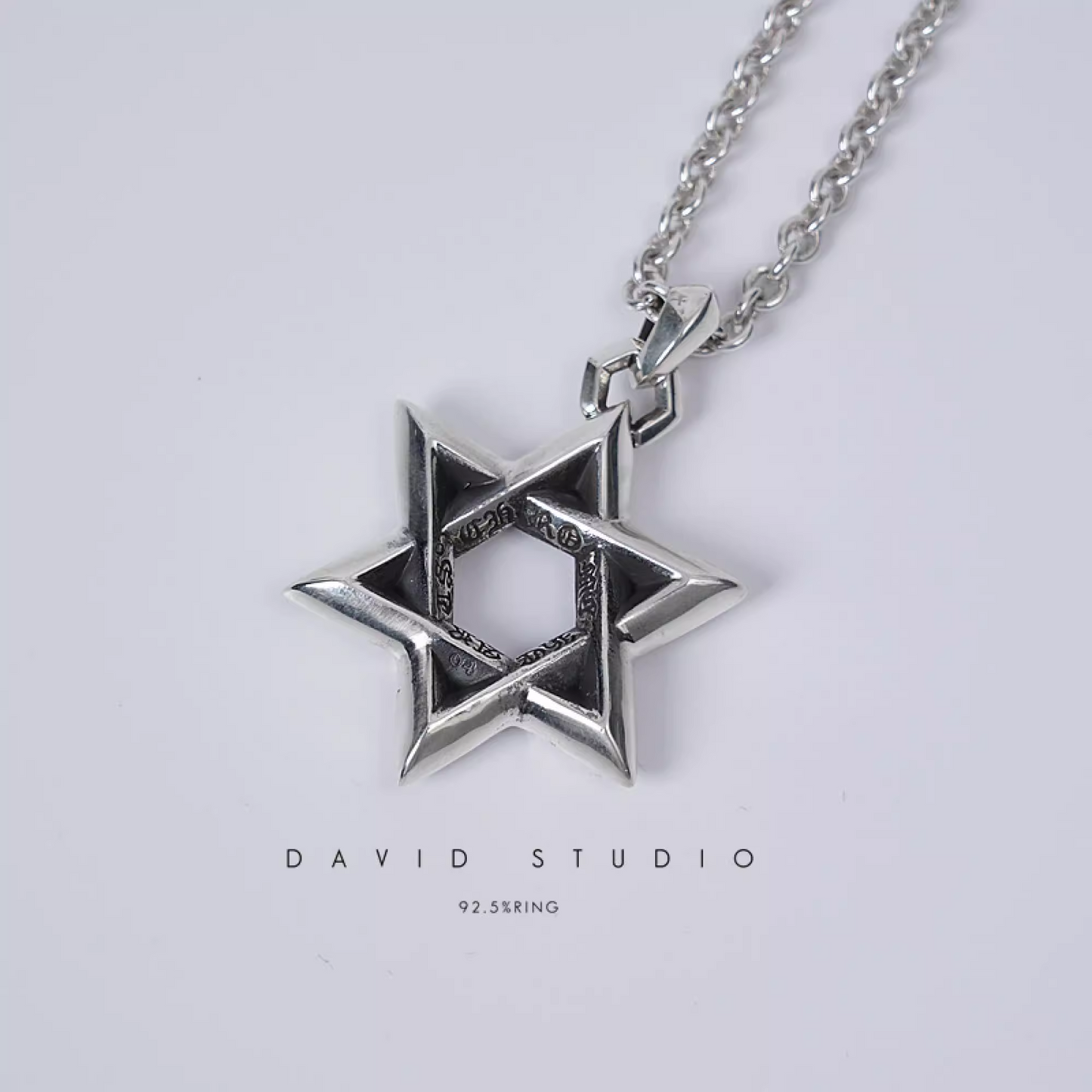 LARGE STAR OF DAVID PENDANT – ROLL CHAIN