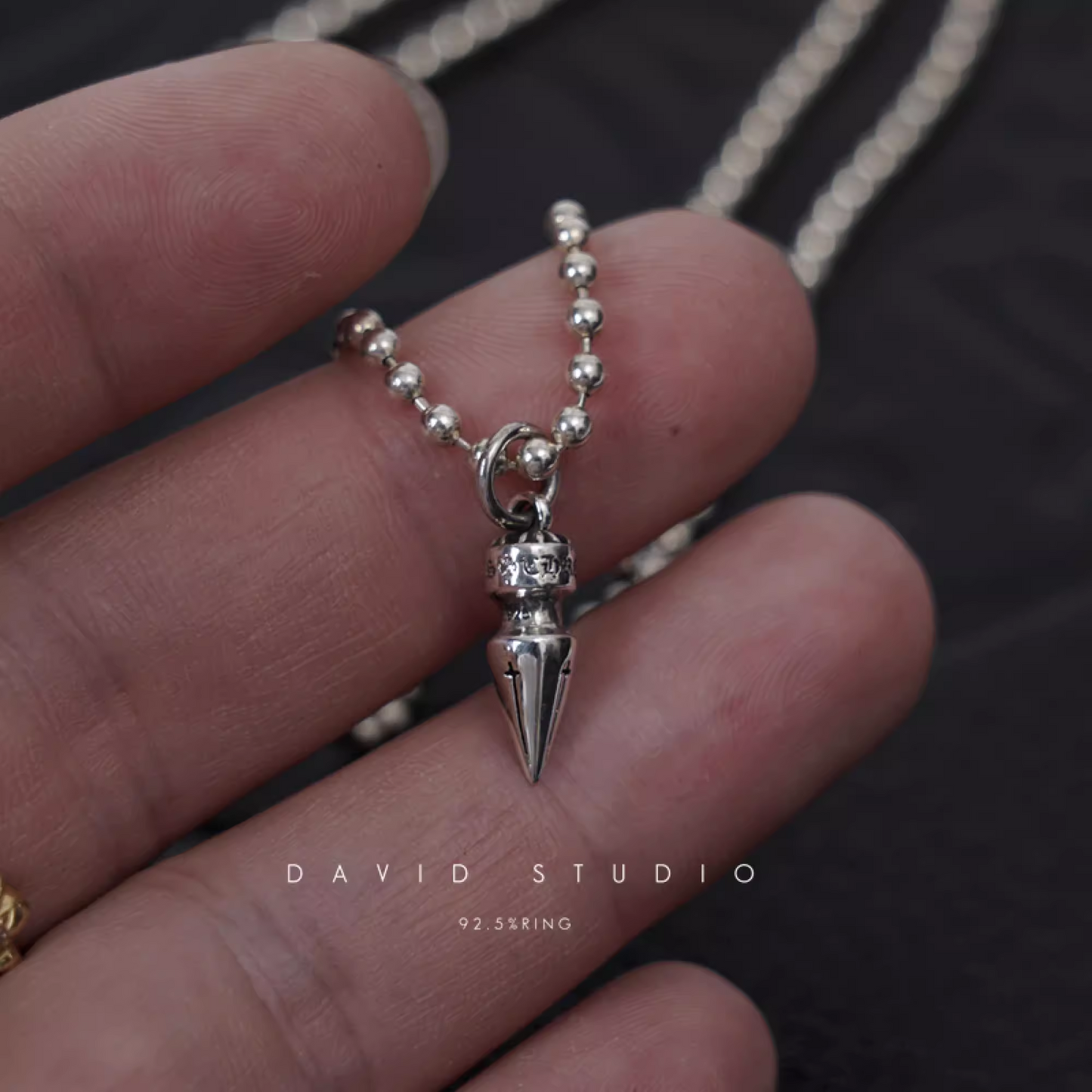 SMALL SPIKE PENDANT – BALL CHAIN