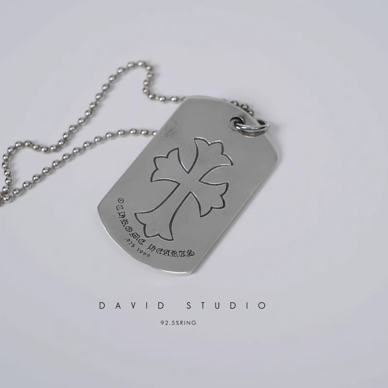 TINY CH CROSS CUTOUT DOG TAG – BALL CHAIN