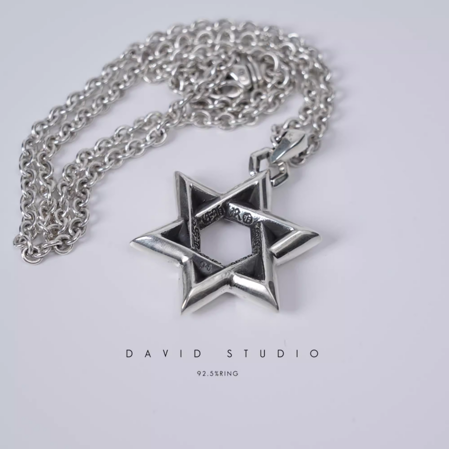 LARGE STAR OF DAVID PENDANT – ROLL CHAIN