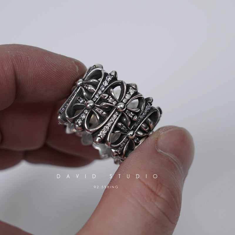 CEMETERY RING WITH DIAMONDS