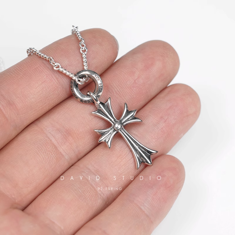 SMALL CROSS CHARM WITH BAIL – TWIST CHAIN