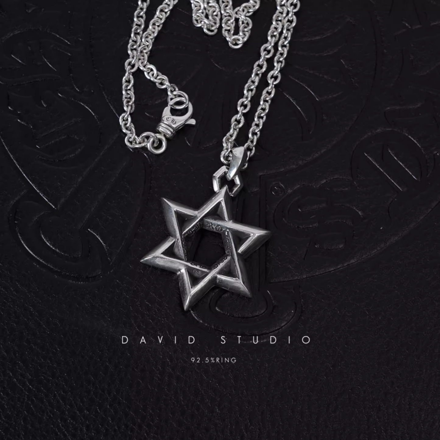 LARGE STAR OF DAVID PENDANT – ROLL CHAIN