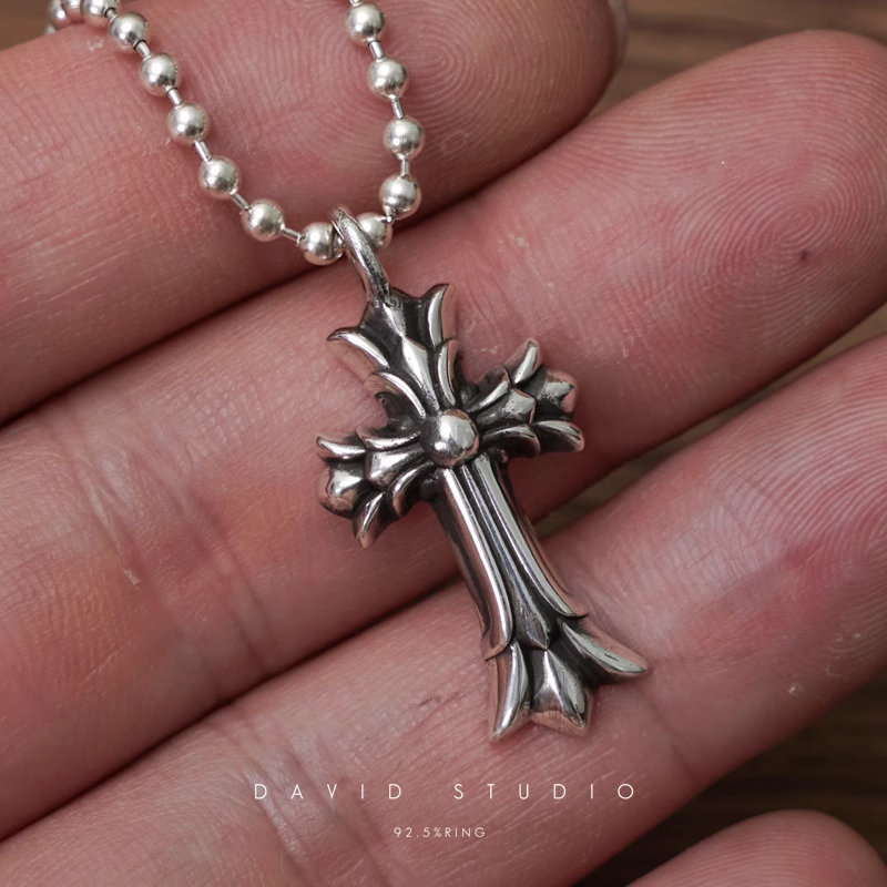 DOUBLE CROSS CHARM – BALL CHAIN