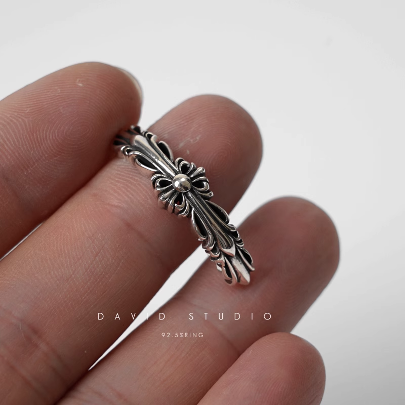 DOUBLE FLORAL CROSS HOOP EARRING