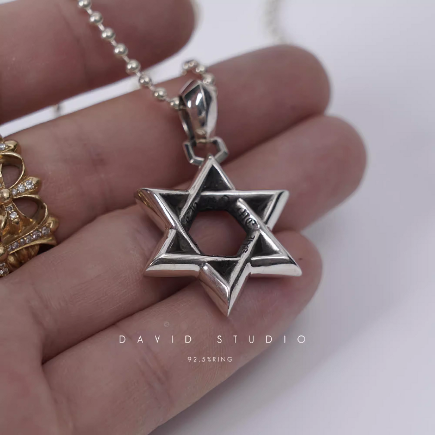 SMALL STAR OF DAVID PENDANT – BALL CHAIN