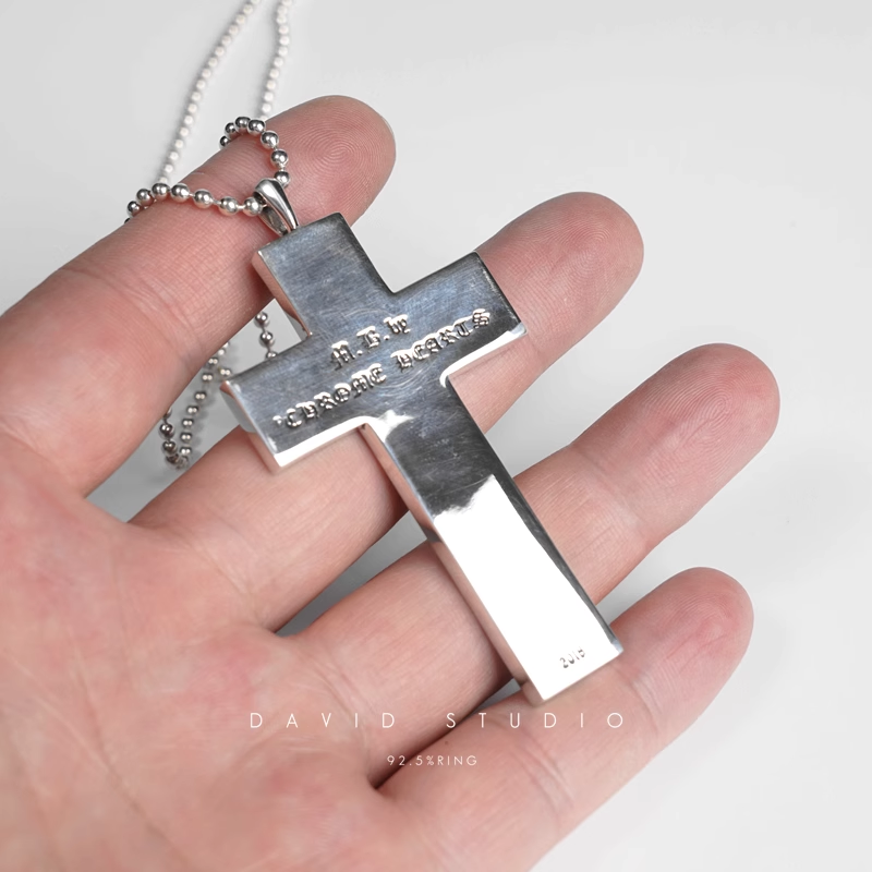 CHESSBOARD CROSS PENDANT – BALL CHAIN