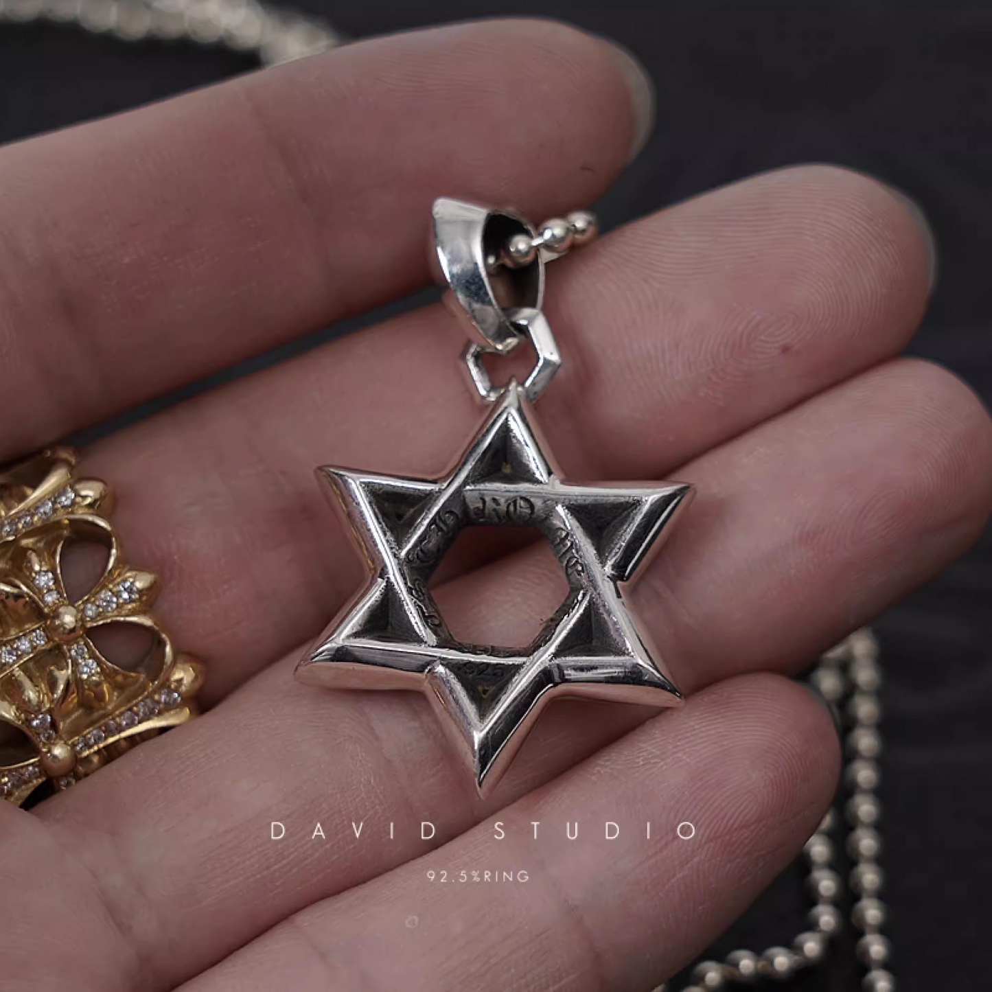 SMALL STAR OF DAVID PENDANT – BALL CHAIN