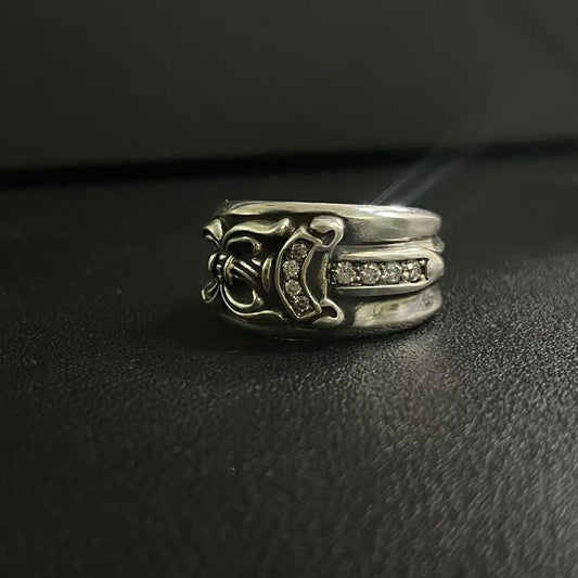 DAGGER RING WITH DIAMONDS