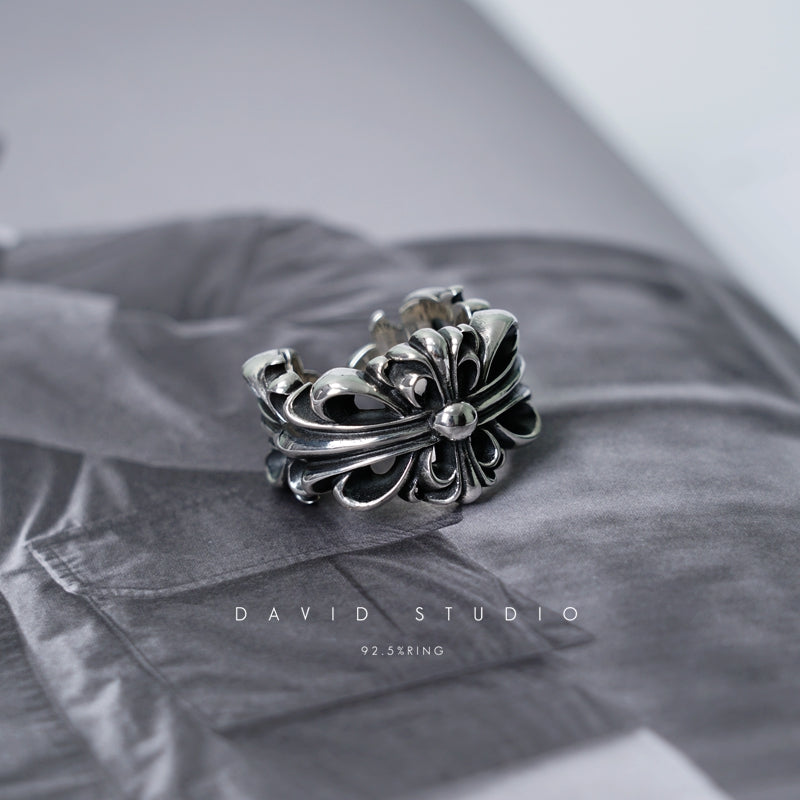 CHROME HEARTS DOUBLE FLORAL RING