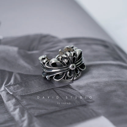 CHROME HEARTS DOUBLE FLORAL RING