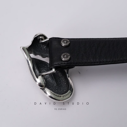 ROLLING STONES BUCKLE COWHIDE LEATHER BELT
