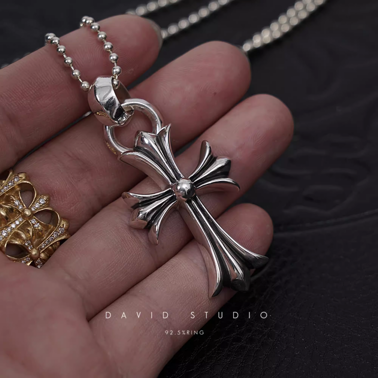 SMALL CROSS PENDANT WITH BAIL – BALL CHAIN