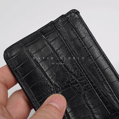 CROCODILE LEATHER CARD HOLDER