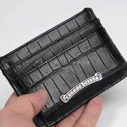 CROCODILE LEATHER CARD HOLDER